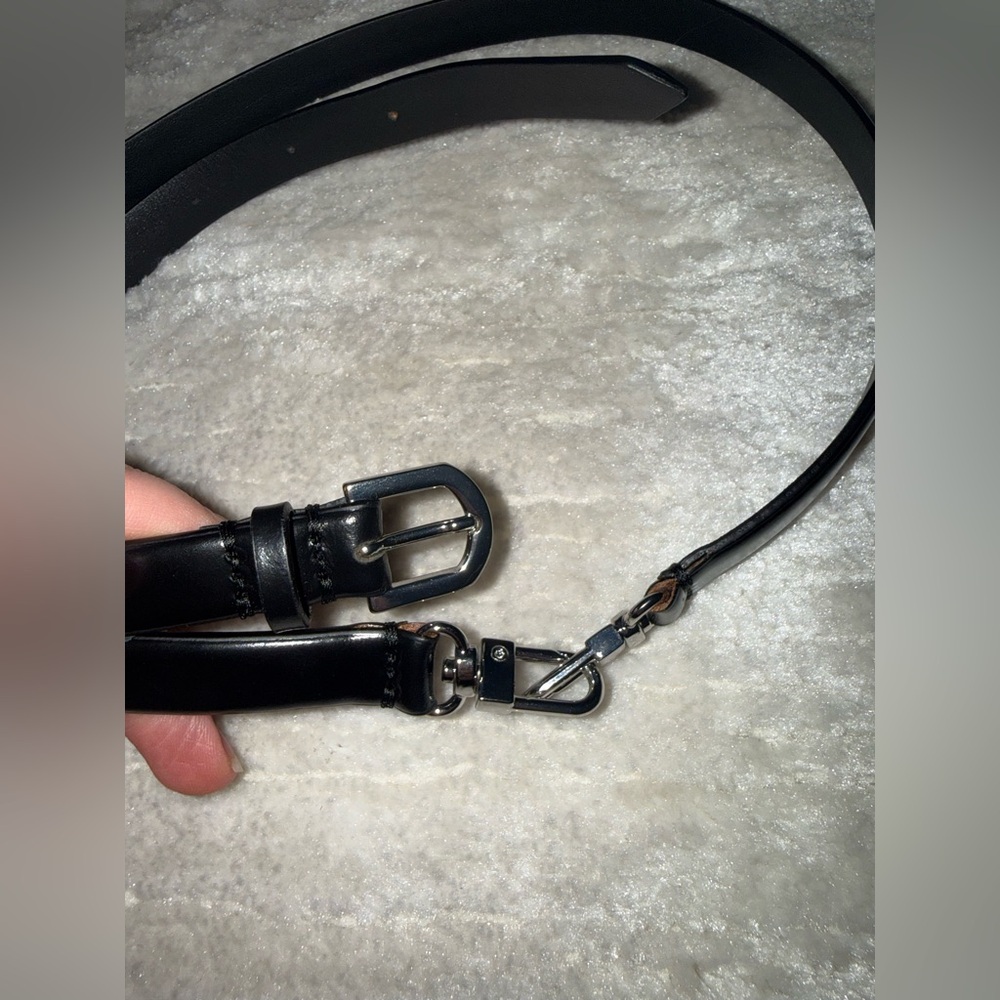 Toteme Skinny Leather Belt, Black - Picture 8 of 17